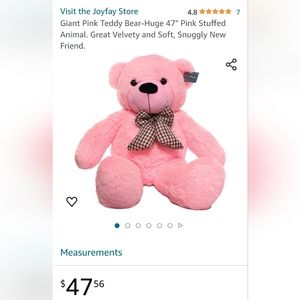 Large pink teddy bear